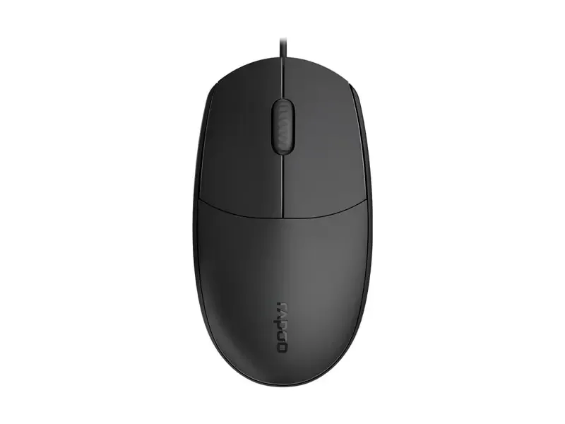 Mouse RAPOO N100 Optico ambidiestro con cable USB Black