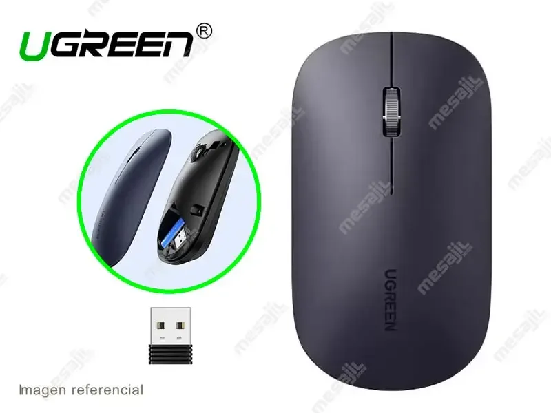 Mouse Ugreen Wireless Silencioso MU001 Black (90372)