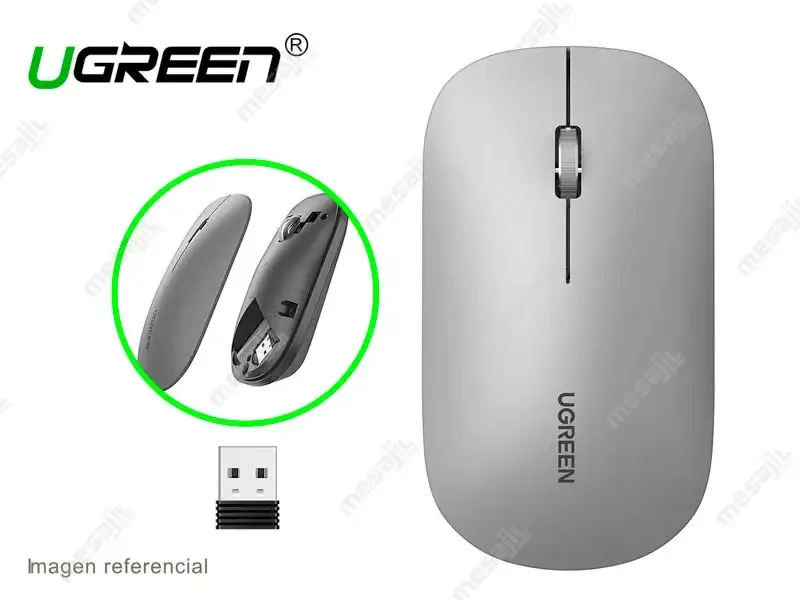 Mouse UGREEN  Wireless Silencioso MU001 Gray (90373)