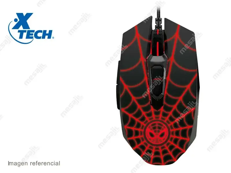 Mouse Xtech Marvel Gaming Spider-Man USB Wired Negro y rojo