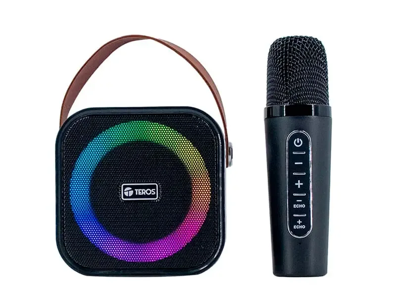 Parlante Karaoke TEROS TE-6013N 10W BT 5.4 USB LED Black