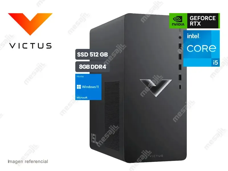 PC Desktop HP Gaming Victus TG02-1001la Intel i5-13400F 8GB/SSD512GB/RTX3050 8GB/W11H