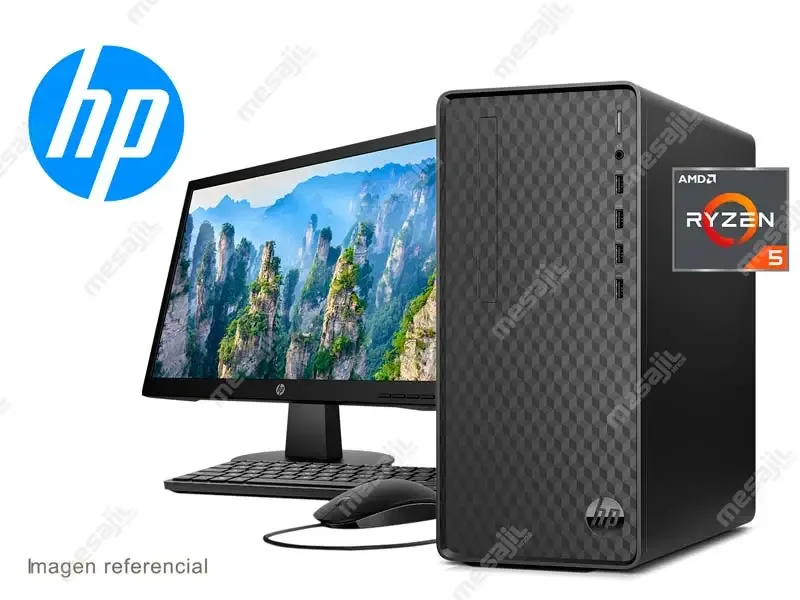 PC Desktop HP M01-F2004lam Ryzen 5-4600G 8GB/SSD512GB/W11H + Monitor HP v22 21.5"