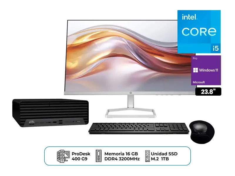 PC Desktop HP ProDesk 400 G9 SFF Intel i5-13500 | Monitor HP 23.8" | Wind 11 Pro