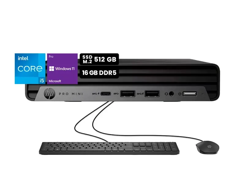 PC Desktop HP ProDesk mini 400 G9  Intel Core i5-14500T 16GB/SSD512GB/ W11pro