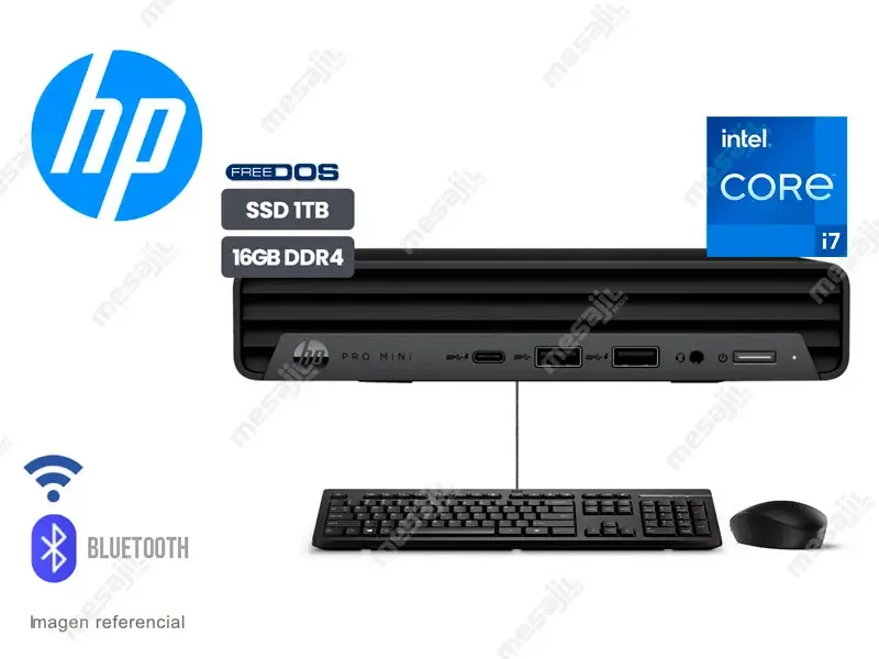 PC Desktop HP ProDesk mini 400 G9  Intel i7-12700T 16GB/SSD 1TB/Wi-Fi/Bluetooth/ FreeDOS