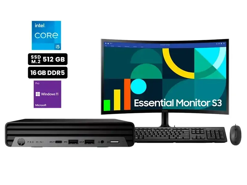 PC Desktop Intel i5-14500T 16GB SSD512GB 24" W11Pro