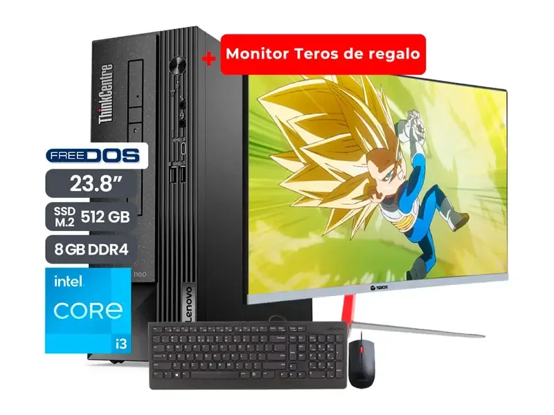 PC Desktop Lenovo Thinkcentre neo 50S Gen 4 Core i3-13100 8GB/SSD 512GB/No incluye windows