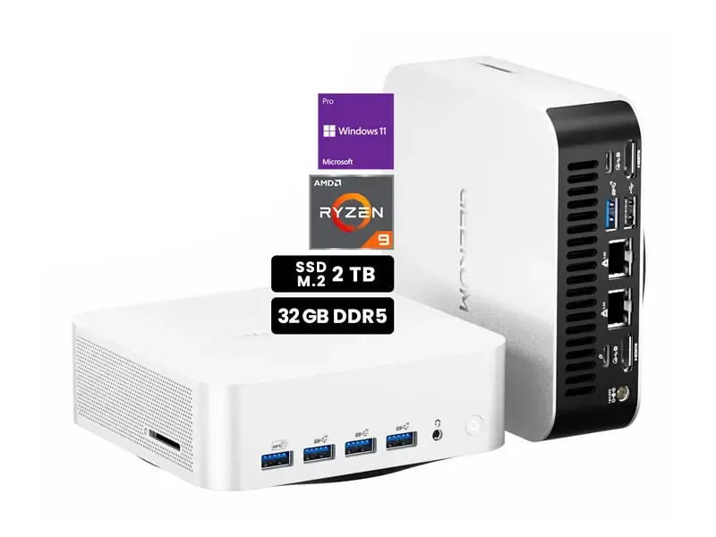 PC Desktop Mini RYZEN 9 8945HS GEEKOM A8 Max 32GB/SSD2TB/W11Pro.
