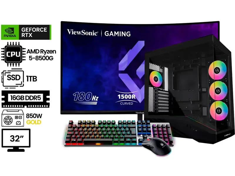 PC DMH GAMER AMD RYZEN 5-8500G 16GB SSD1TB RTX5050 850W + MONITOR GAMER 32"