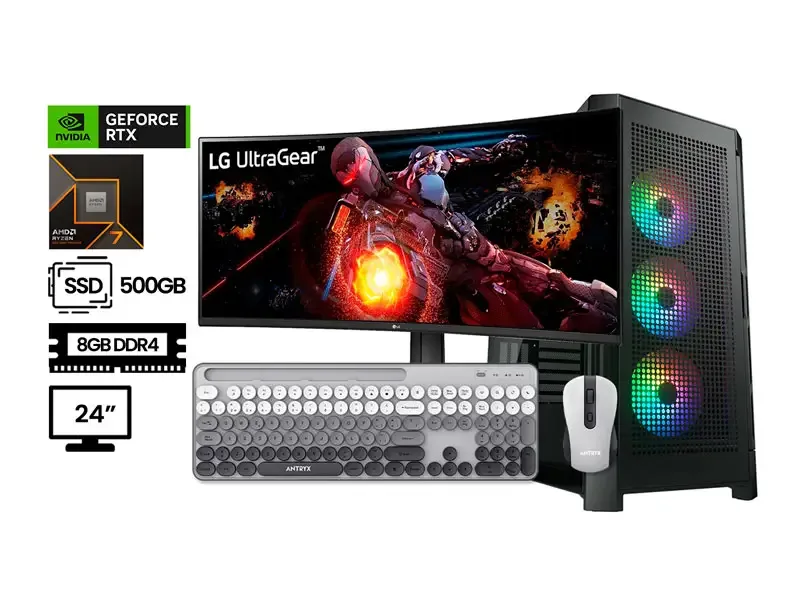PC DMH GAMER AMD RYZEN 7-9800X3D 32GB SSD1TB RTX4060ti 8GB 34"  W11H ANTIVIRUS