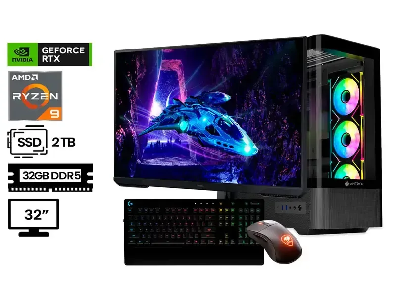 PC DMH GAMER AMD RZYEN 9-7950X SSD32GB SSD2TB RTX V8GB 32" ANTIVIRUS