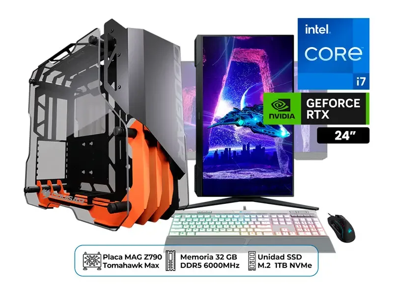 PC DMH GAMER INTE i7 14700K 32GB 1TB RTX 4070 12GB Odyssey 24"
