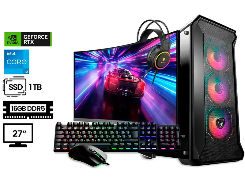 PC DMH INTEL CORE I5-12400F 16GB SSD1TB RTX V6GB 27" ANTIVIRUS