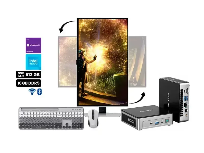 PC Mini Air 12 GEEKOM N150 16GB SSD512 W11Pro + Monitor Gaming 27 SAMSUNG Odyssey G6