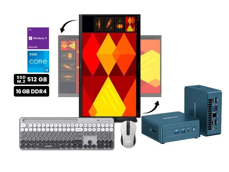 PC Mini Core i5-12450H GEEKOM Mini IT12 16GB SSD512 W11Pro + Monitor 22 SAMSUNG S4 LS22D400GAL