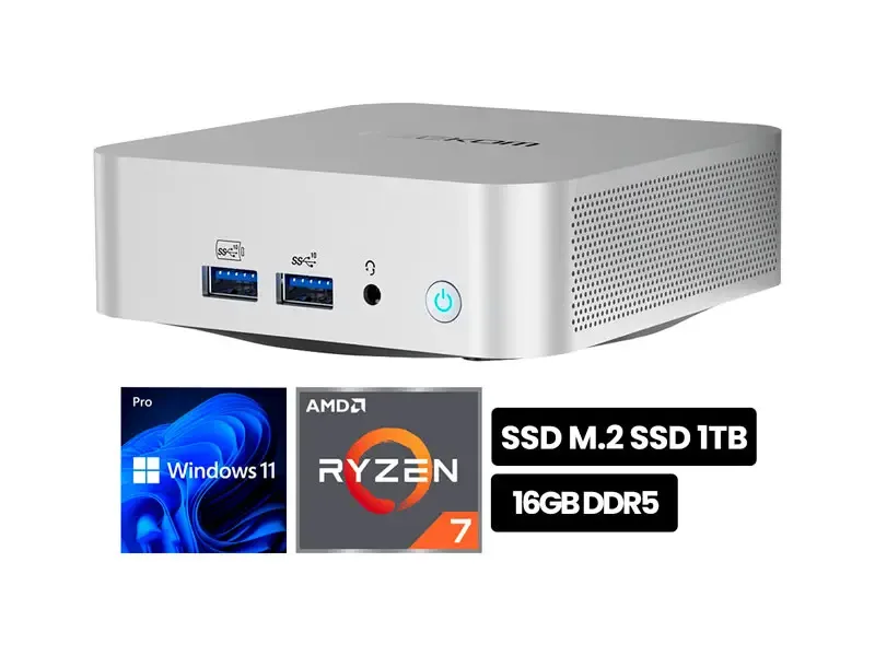 PC mini GEEKOM A8 RYZEN 7 8745HS 16GB SSD1TB W11Pro