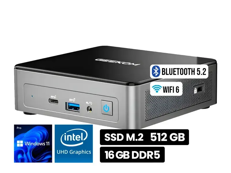 PC mini GEEKOM Air 12 N150 16GB SSD512 W11Pro