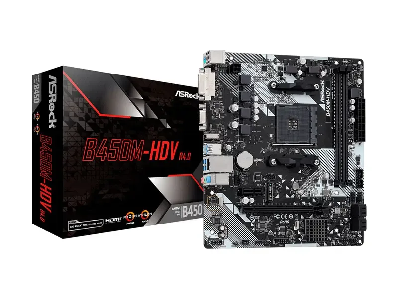 Placa ASROCK B450M-HDV R4.0 AMD AM4 Micro ATX DDR4 HDMI VGA