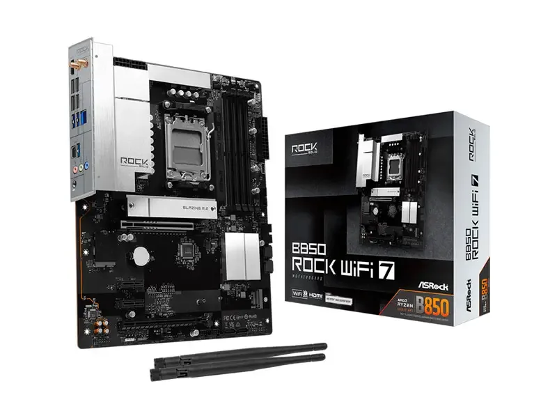Placa ASRock B850 ROCK  Wi-Fi 7 AMD Micro ATX DDR5 HDMI DP RJ-45
