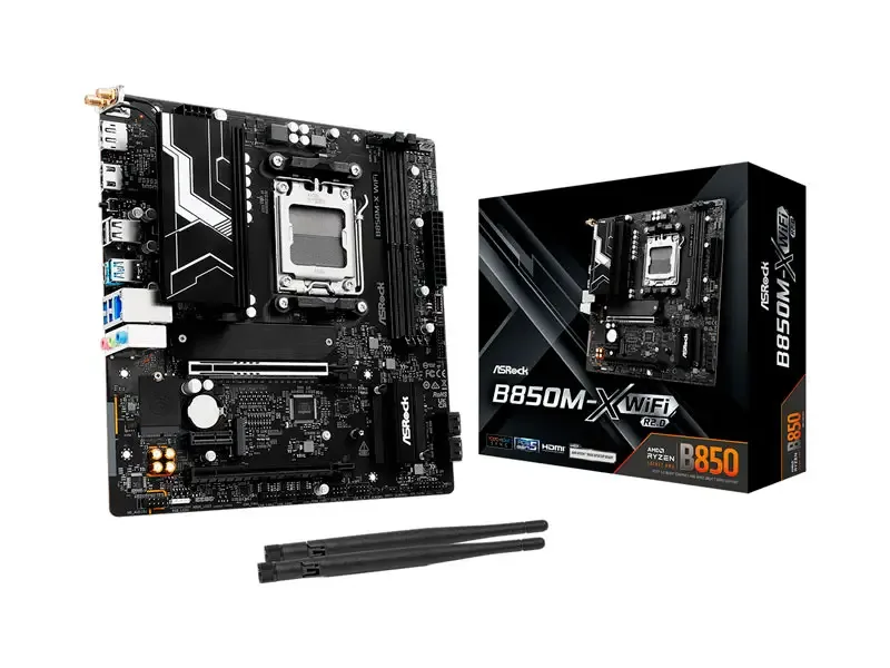 Placa ASRock B850M-X Wi-Fi  R2.0 AMD Micro ATX DDR5 Bluetooth 5.2 HDMI DP