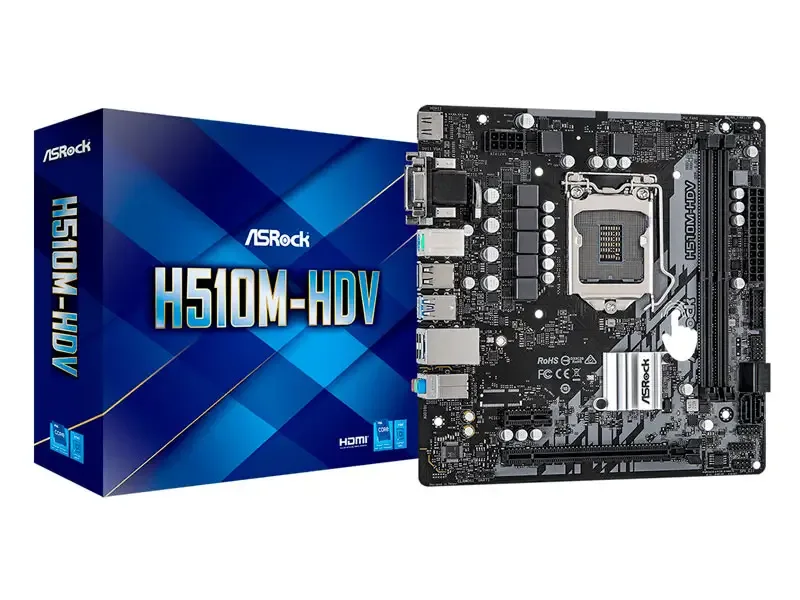 Placa ASROCK H510M-HDV M.2 Intel LGA1200 DDR4 HDMI VGA mATX