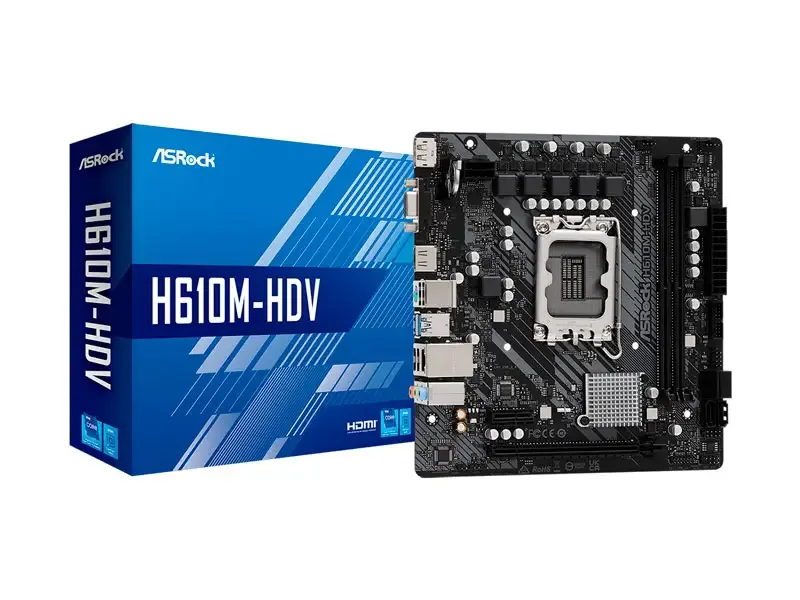 Placa ASROCK H610M-HDV M.2 R2.0 Intel LGA1700 DDR4 HDMI/DP/VGA/RJ-45