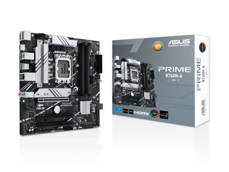Placa ASUS Prime B760M-A-CSM Intel LGA1700 DDR5/HDMI/DP Aura Sync