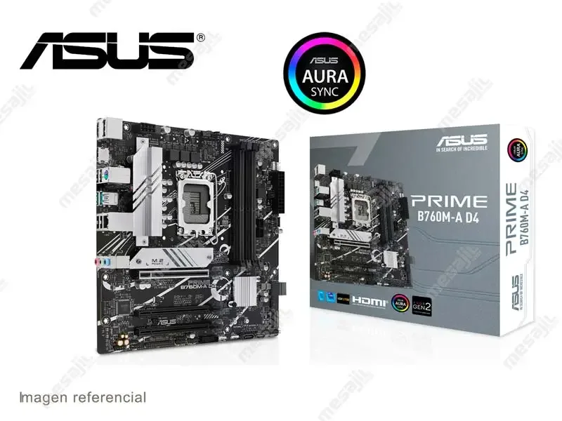 Placa ASUS Prime B760M-A D4 Intel LGA1700 HDMI/DP Aura Sync