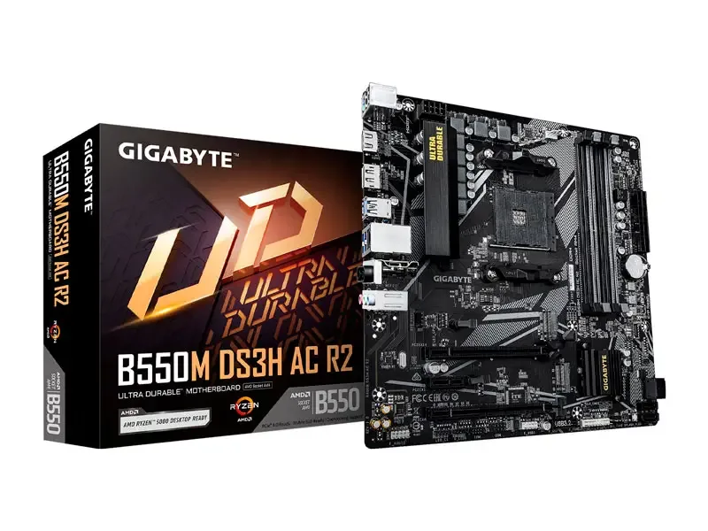 Placa Gigabyte B550M DS3H AC R2 AMD AM4 DDR4 SATA M.2 HDMI DP