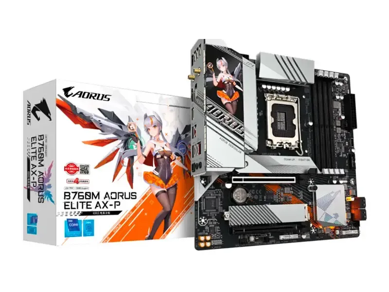 Placa Gigabyte B760M AORUS ELITE AX-P Gaming WIFI6 LGA1700 DDR5 Micro ATX HDMI DP