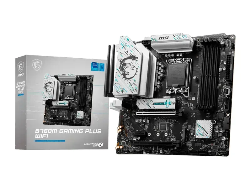 Placa MSI B760M Gaming Plus Wi-Fi LGA1700 DDR5 HDMI/DP/RJ-45/mATX