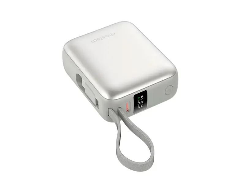 Power Bank CHOETECH B832-SL Mini 10000mAh 35W con pantalla y cable integrado Silver