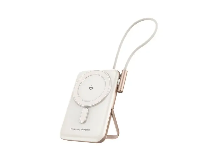 Power Bank Magnetico B735-CCWH CHOETECH 10000mAh USB-C y Soporte 20W MagSafe Blanco
