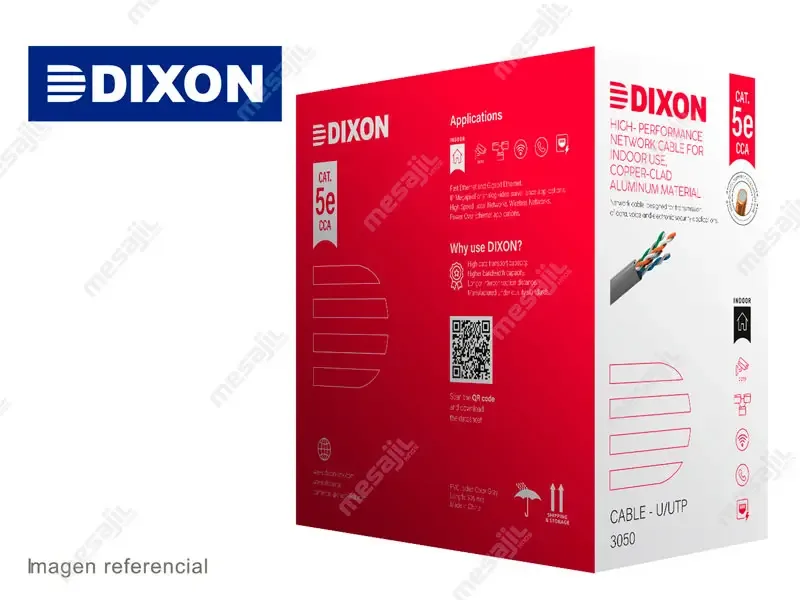 ROLLO DIXON CABLE DE RED CAT.5e CCA 4Px24awg 305m GRIS