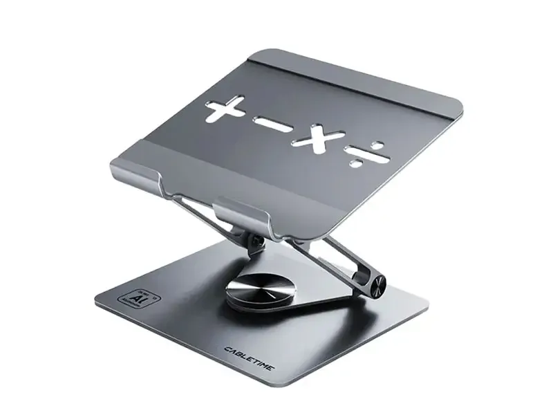 Soporte para iPad CABLETIME Giratorio 360° Aluminio 5" a 14"  CS23G