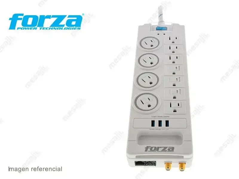 SUPRESOR DE PICO FORZA FSP-1011USBW  Pr 110/240v 1800J 11-NEMA 3-USB