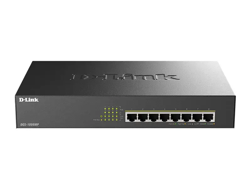 Switch D-Link DGS-1008MP 8 Puertos Gigabit PoE 10/100/1000 Mbps