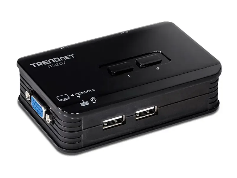 Switch KVM TRENDnet TK-207K 2 Puertos USB Kit (Incluye 2 juegos de cables)