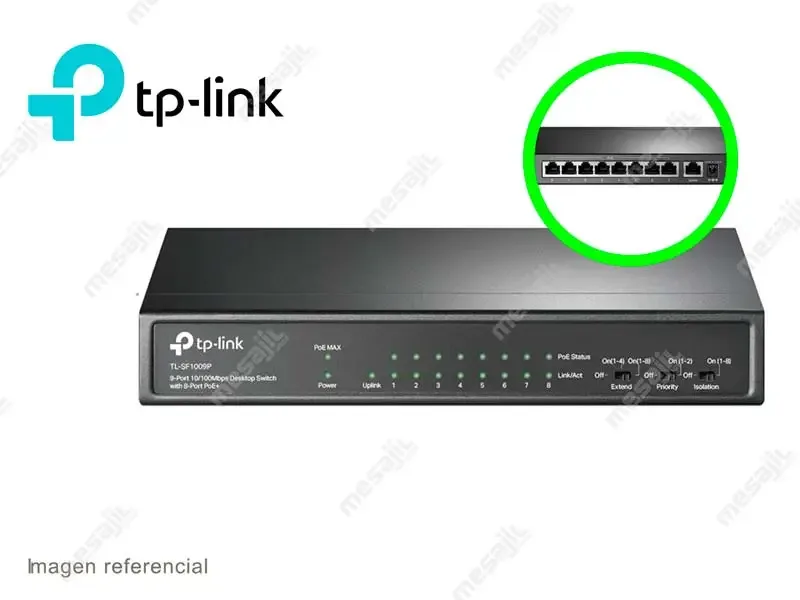 Switch TP-LINK TL-SF1009P 9 Puertos/ 8 port POE 10/100Mbps