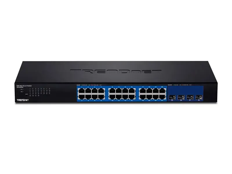 Switch Trendnet 28-Port TEG-30284  (24 puertos gigabit y Ranuras SFP+ 10G Web Smart