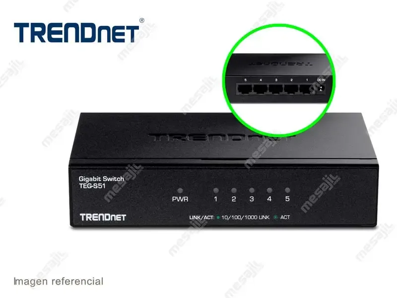 Switch TRENDnet TEG-S51 5 Puertos Gigabit 10Gbps