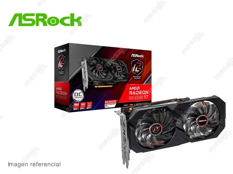 Tarjeta Grafica ASRock AMD Radeon RX 6500 XT Phantom Gaming D OC 4GB GDDR6