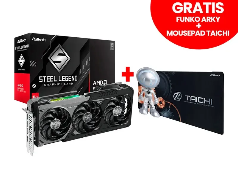 Tarjeta Grafica ASRock RADEON RX 9070 XT 16GB Steel Legend Dark GDDR6 PCI-E 5.0