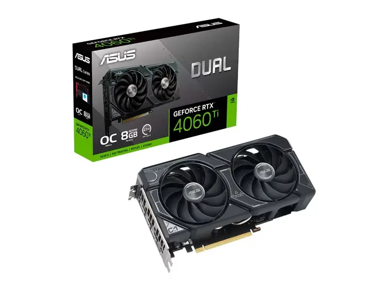 Tarjeta Grafica ASUS Dual Gaming NVIDIA GeForce RTX 4060 TI OC 8GB EVO GDDR6 Black