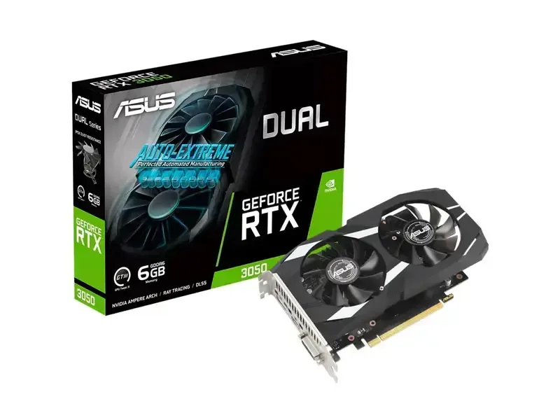 Tarjeta Grafica ASUS NVIDIA GeForce RTX 3050 6GB GDDR6 Auto Extreme Dual OC