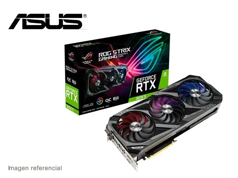 Tarjeta Grafica ASUS ROG Strix NVIDIA GeForce RTX 3070 Ti 8GB GDDR6X (ROG-STRIX-RTX3070TI-O8GB-GAMING)