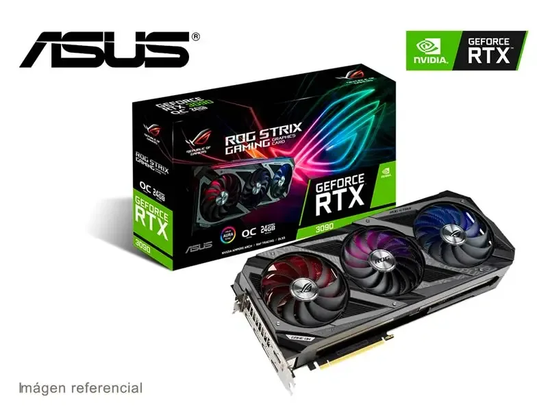 Tarjeta Grafica ASUS ROG Strix NVIDIA GeForce RTX 3090 OC 24GB GDDR6X (90YV0F93-MTAA00)