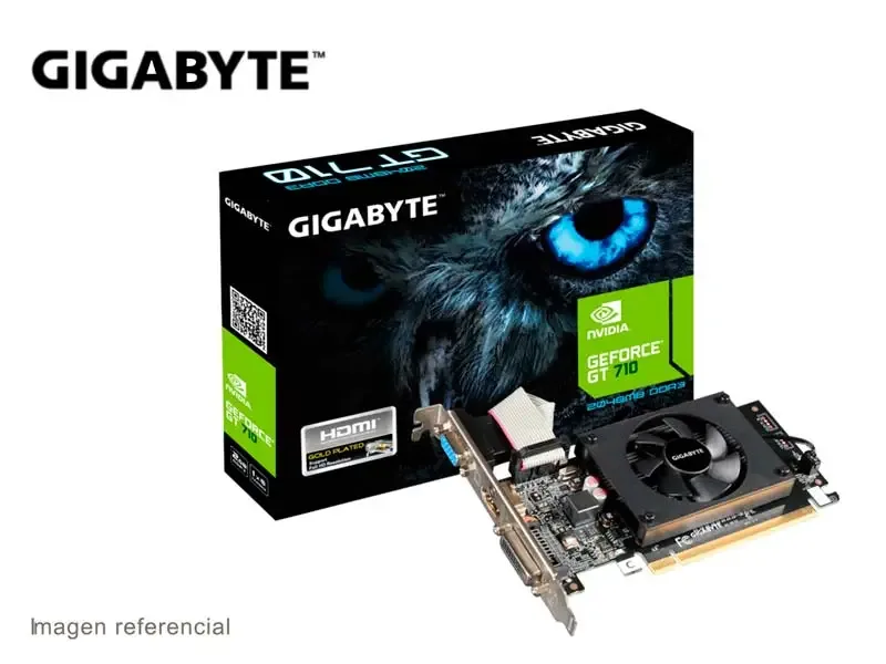 Tarjeta Grafica Gigabyte Nvidia GeForce GT710 2GB DDR3 64-bit, DVI/HDMI/VGA