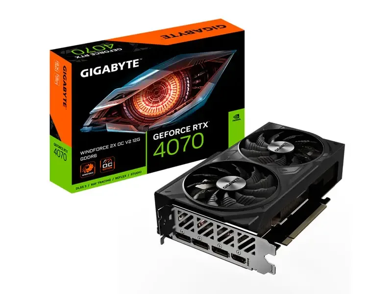 Tarjeta Grafica Gigabyte NVIDIA GeForce RTX 4070 WINDFORCE 2X OC V2 12GB GDDR6 PCI-E 4.0